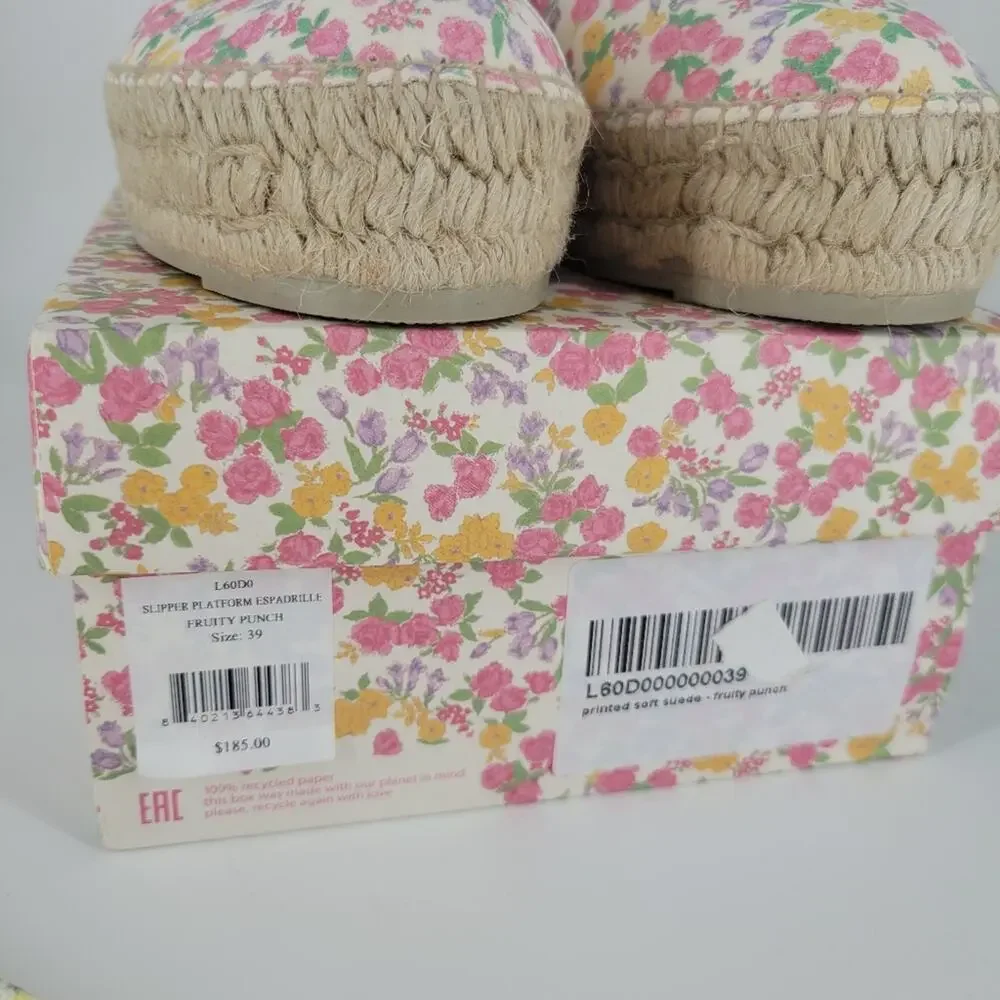 Loveshackfancy X Manebi Fruity Punch Slipper Platform Espadrilles 9